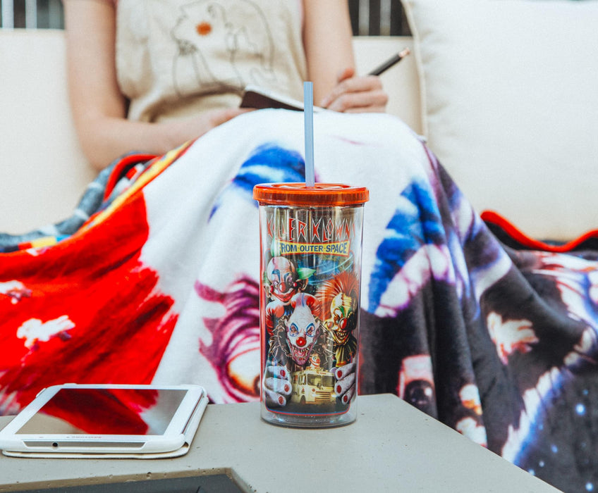 Killer Klowns From Outer - Space Carnival Cup with Lid and Straw | Holds 20 Ounces