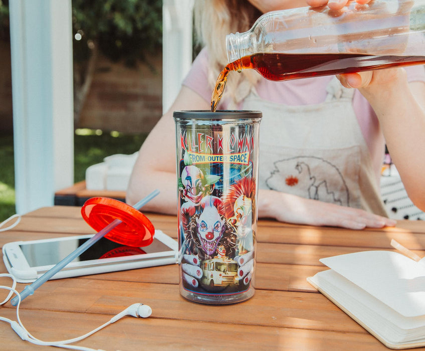Killer Klowns From Outer - Space Carnival Cup with Lid and Straw | Holds 20 Ounces