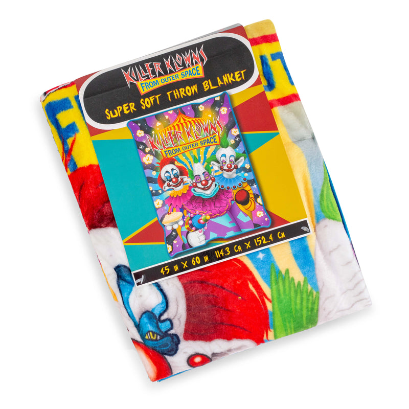 Killer Klowns From Outer Space Characters Raschel Throw Blanket | 45 x 60 Inches product image 4 of 10