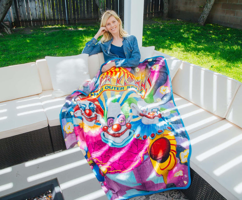 Killer Klowns From Outer Space Characters Raschel Throw Blanket | 45 x 60 Inches