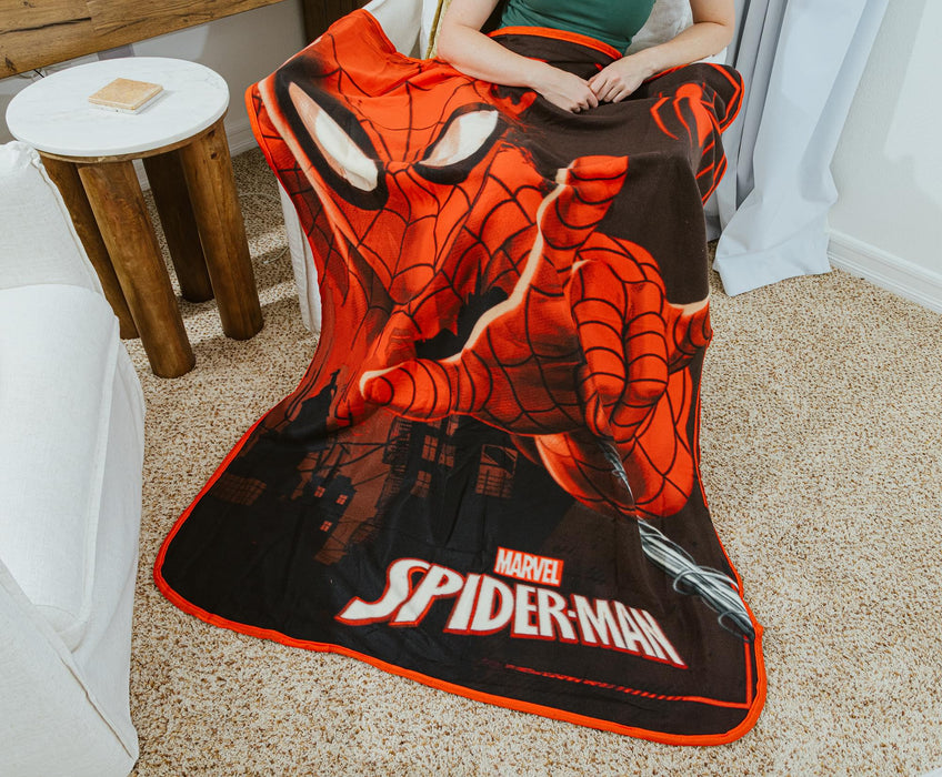 Marvel Spider-Man Web-Shooter Fleece Throw Blanket | 45 x 60 Inches