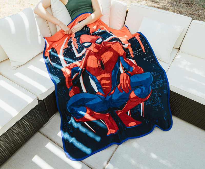 Marvel Spider-Man Skyline Pose Fleece Throw Blanket | 45 x 60 Inches product image 4 of 9
