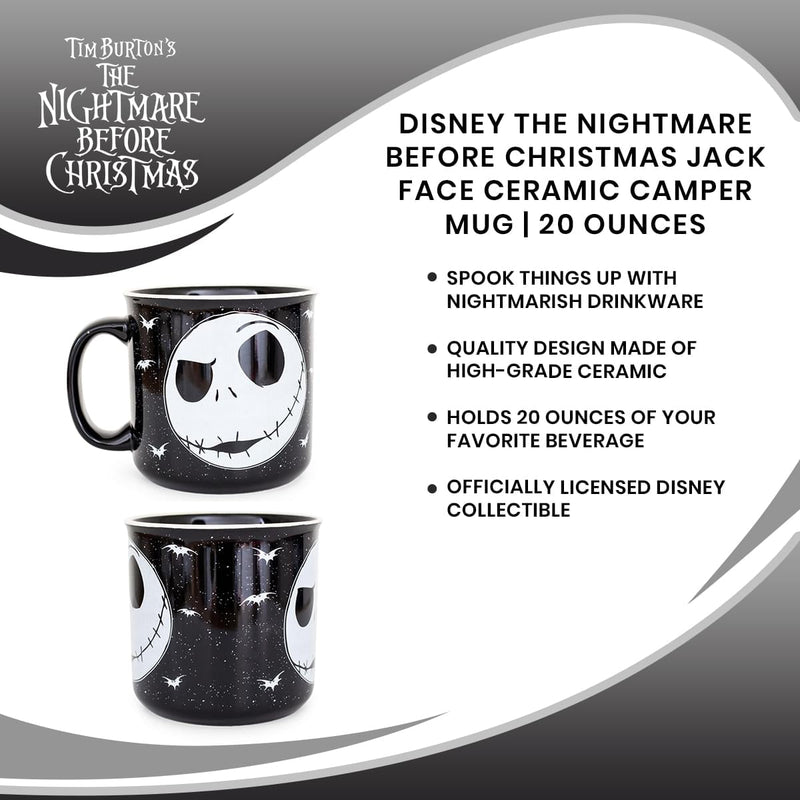 Disney The Nightmare Before Christmas Jack Face Ceramic Camper Mug | 20 Ounces product image 7 of 7