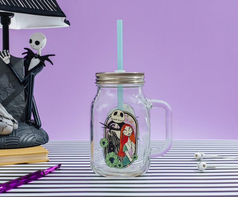 Disney The Nightmare Before Christmas Jack and Sally 21-Ounce Glass Mason Jar product image 8 of 8