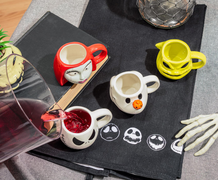 Disney The Nightmare Before Christmas 4-Piece Sculpted Mug Set | Holds 4 Ounces