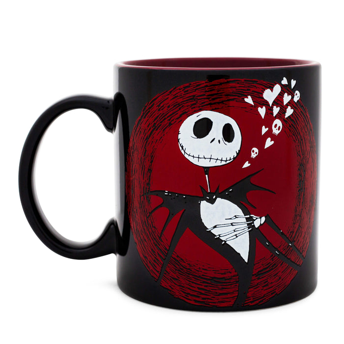 Disney The Nightmare Before Christmas Jack Hearts Ceramic Mug | 20 Ounces