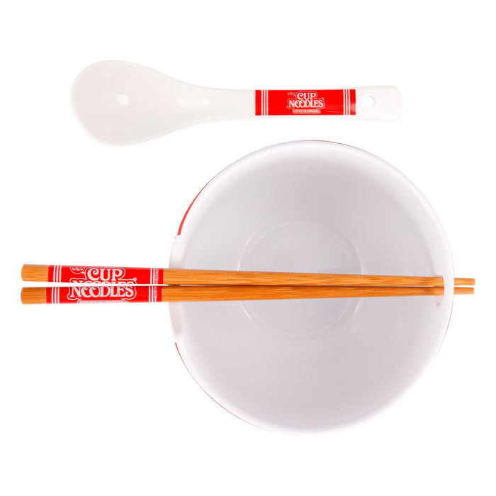 Nissin Cup Noodles 20-Ounce Ramen Bowl and Chopstick and Spoon Set