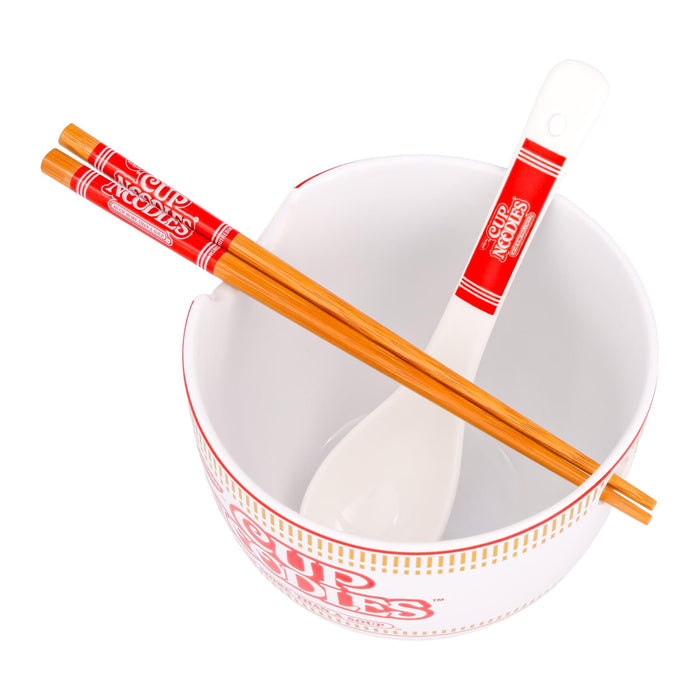 Nissin Cup Noodles 20-Ounce Ramen Bowl and Chopstick and Spoon Set