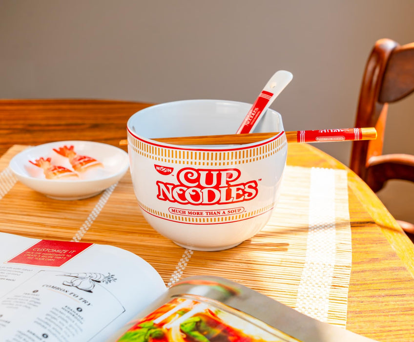Nissin Cup Noodles 20-Ounce Ramen Bowl and Chopstick and Spoon Set