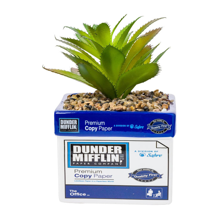 The Office - Dunder Mifflin Paper Box Ceramic Planter with Artificial Succulent