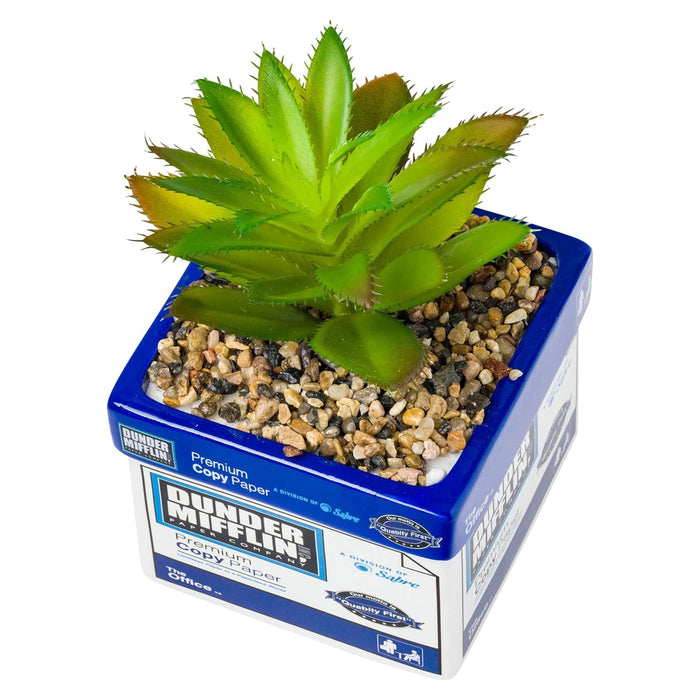 The Office - Dunder Mifflin Paper Box Ceramic Planter with Artificial Succulent