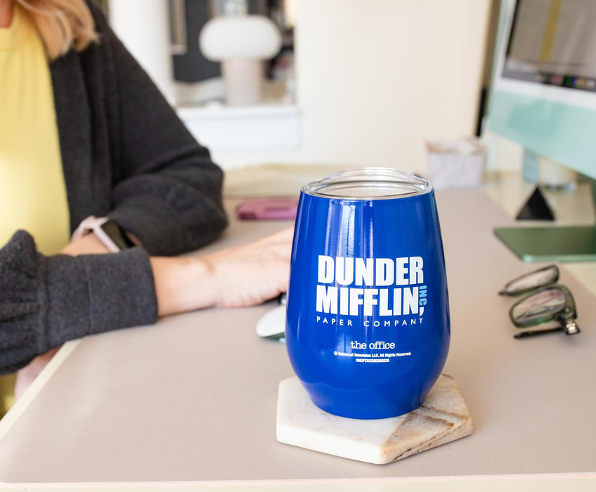 The Office - Dunder Mifflin Stainless Steel Tumbler with Lid | Holds 10 Ounces