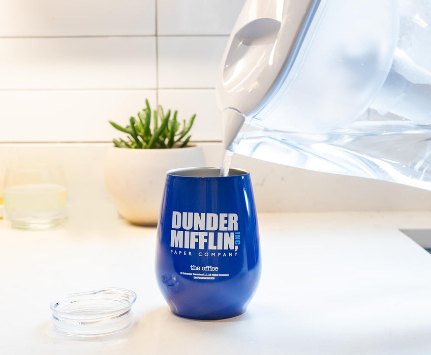 The Office - Dunder Mifflin Stainless Steel Tumbler with Lid | Holds 10 Ounces