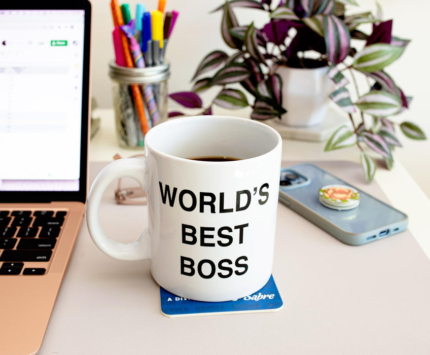 The Office - Dunder Mifflin "World's Best Boss" Ceramic Mug | Holds 20 Ounces
