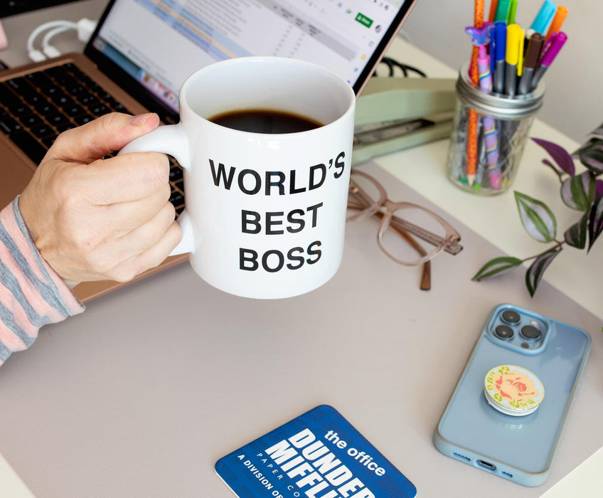 The Office - Dunder Mifflin "World's Best Boss" Ceramic Mug | Holds 20 Ounces