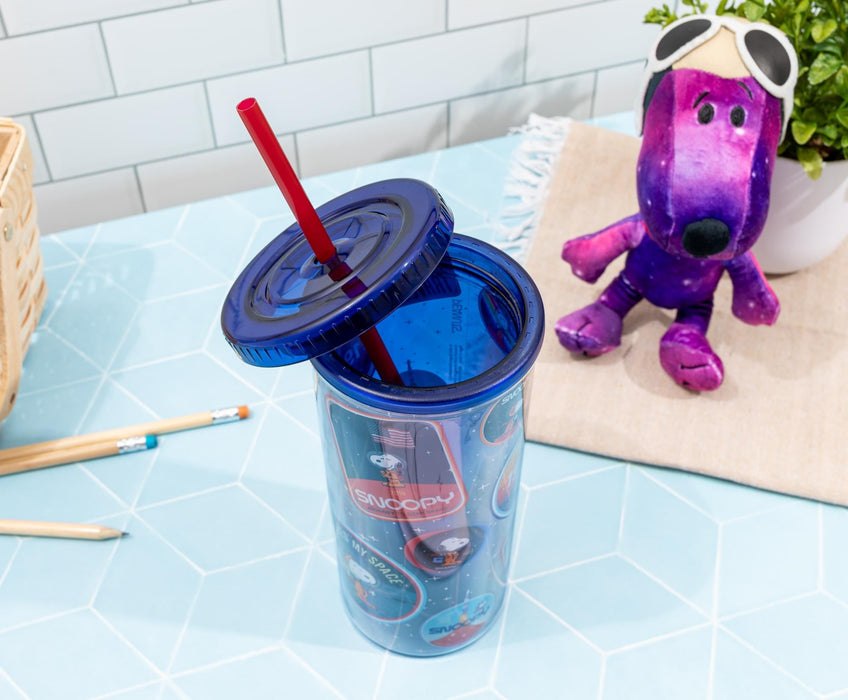 Peanuts - Snoopy Space Explorer 20-Ounce Carnival Cup with Lid and Straw