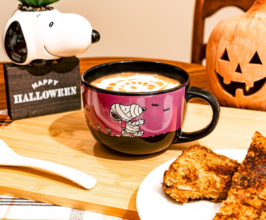 Peanuts - Halloween Mummy Snoopy and Woodstock Ceramic Soup Mug | Holds 24 Ounces