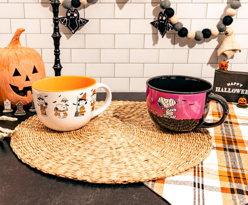 Peanuts - Halloween Mummy Snoopy and Woodstock Ceramic Soup Mug | Holds 24 Ounces