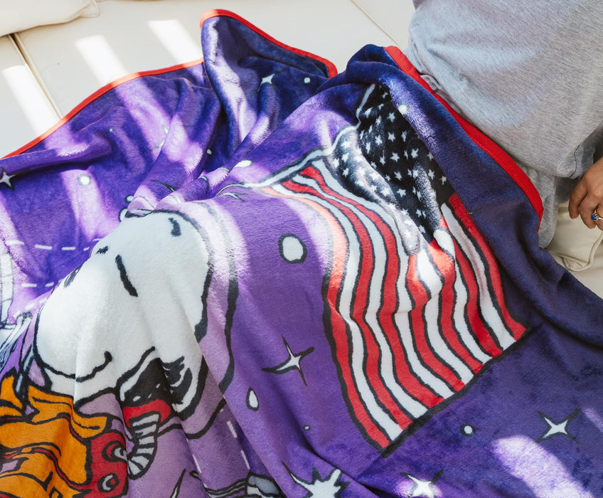 Peanuts - Snoopy "First Beagle on the Moon" Fleece Throw Blanket | 45 x 60 Inches