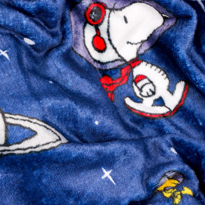 Peanuts - Snoopy and Woodstock in Space Fleece Throw Blanket | 45 x 60 Inches