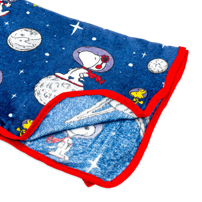 Peanuts - Snoopy and Woodstock in Space Fleece Throw Blanket | 45 x 60 Inches