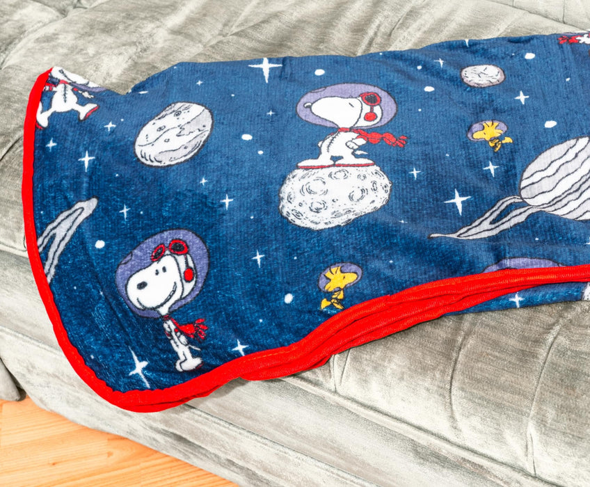Peanuts - Snoopy and Woodstock in Space Fleece Throw Blanket | 45 x 60 Inches