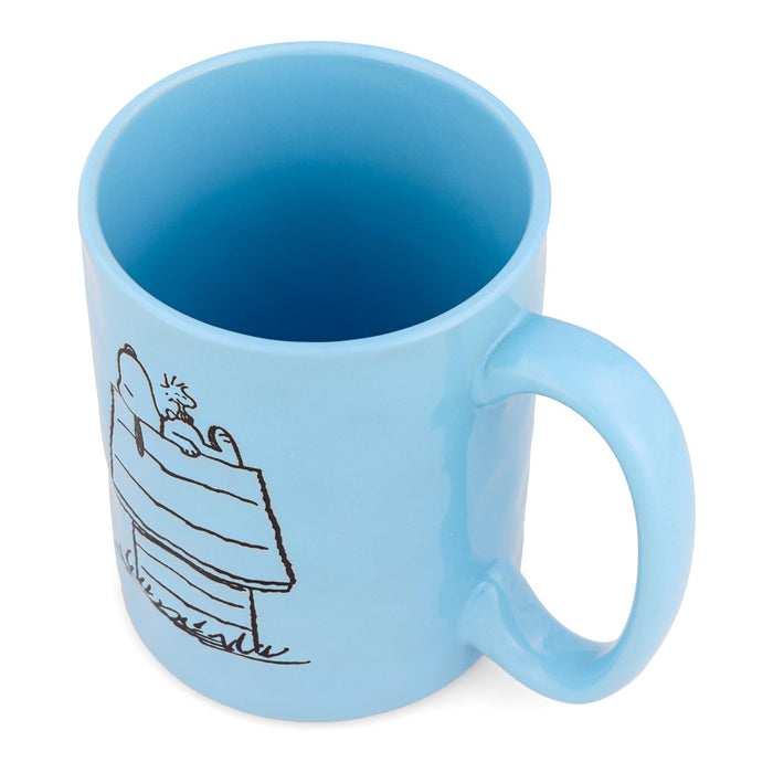 Peanuts - Snoopy and Woodstock House Wax-Resist Pottery Mug | Holds 17 Ounces