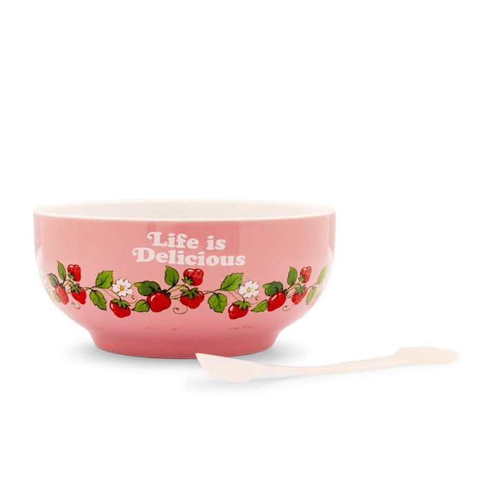 Strawberry Shortcake - Ceramic Bowl with Color-Changing Spoon | Holds 27 Ounces