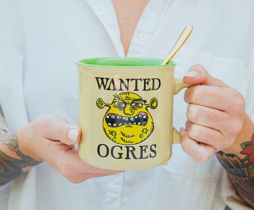 Shrek "Wanted Ogres" Ceramic Camper Mug | Holds 20 Ounces