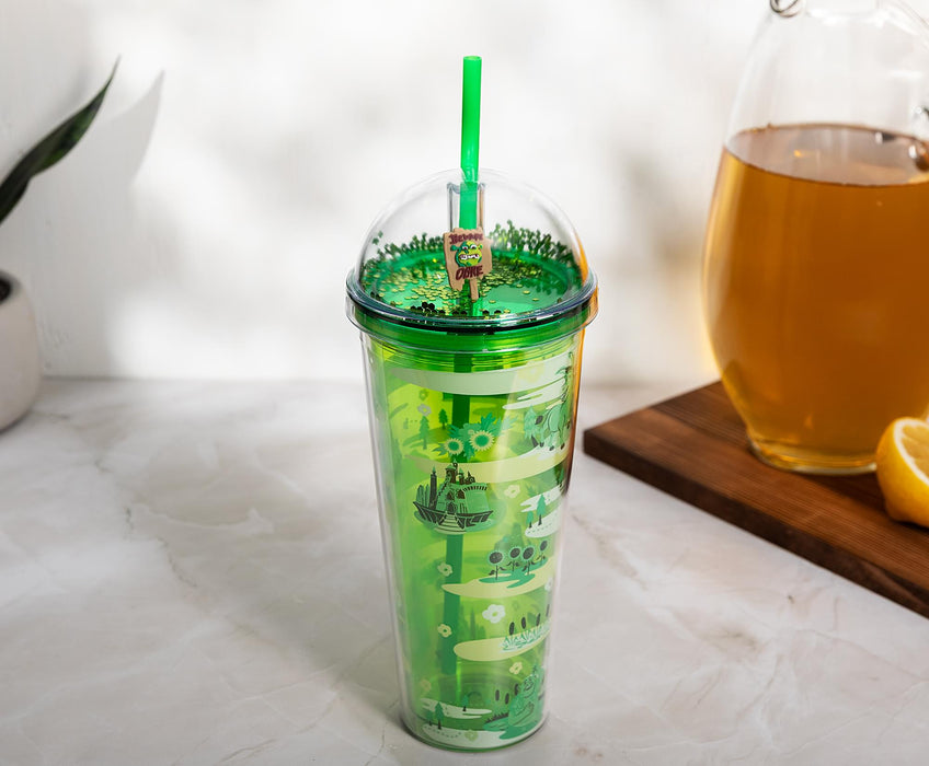 Shrek - Swamp Landmark Characters 24-Ounce Carnival Cup with Lid and Straw