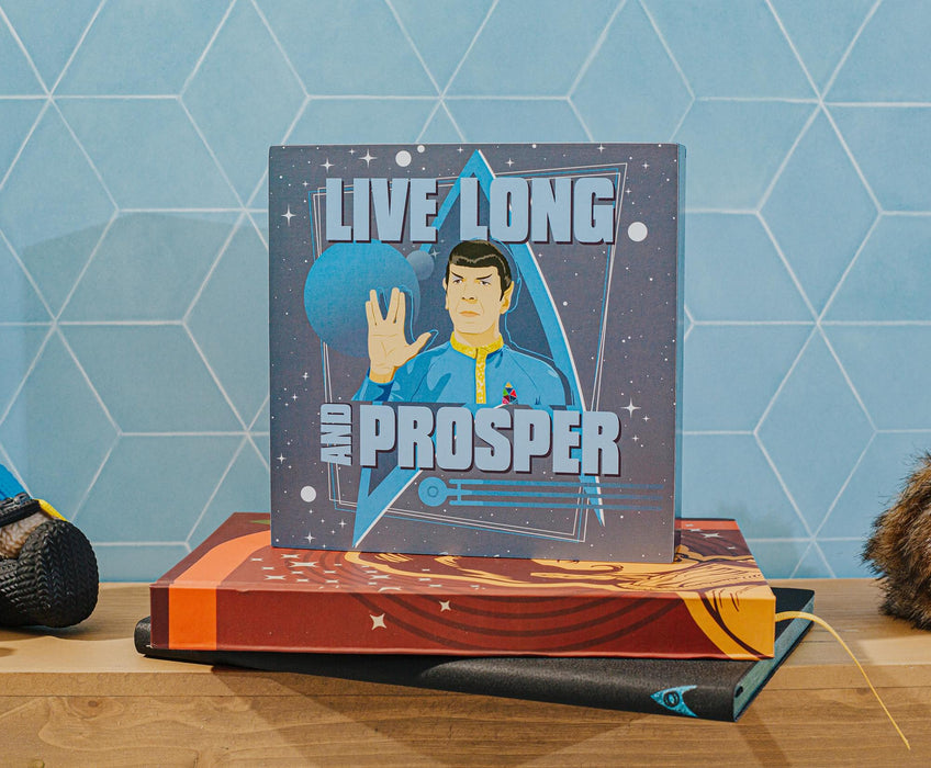 Star Trek Spock "Live Long and Prosper" Wooden Box Sign | 6 x 6 Inches