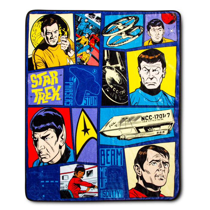 Star Trek: The Animated Series Comic Panel Throw Blanket | 50 x 60 Inches