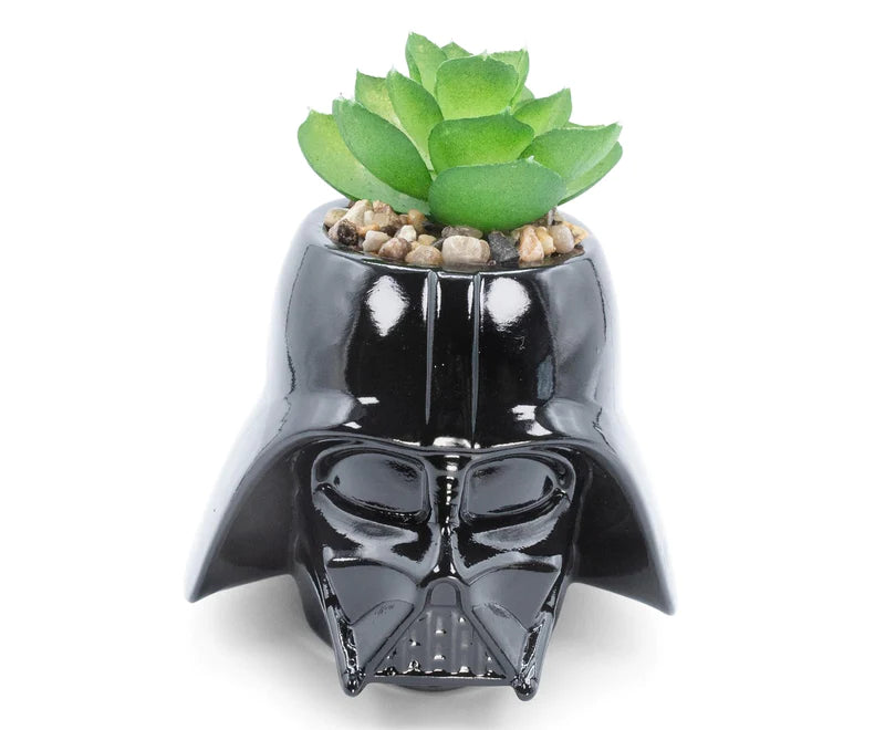 Star Wars - Darth Vader 3-Inch Ceramic Mini Planter with Artificial Succulent