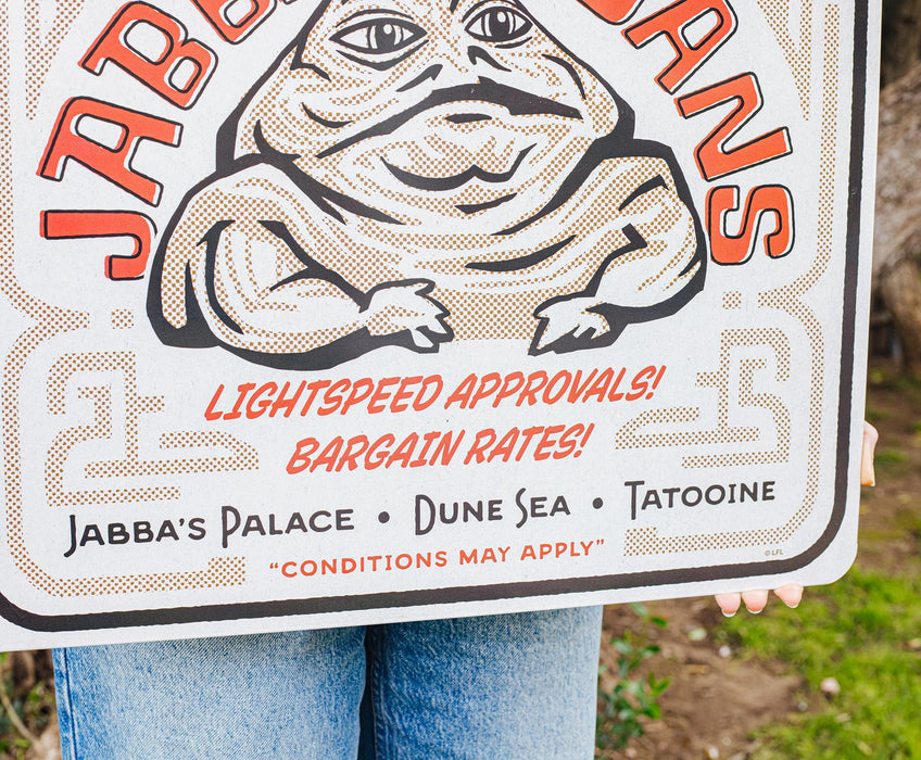 Star Wars - "Jabba's Loans" Tin Sign | 20 x 20 Inches