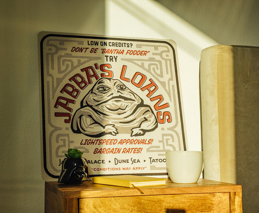 Star Wars - "Jabba's Loans" Tin Sign | 20 x 20 Inches