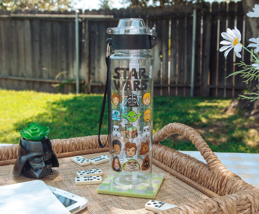 Star Wars - Characters 33-Ounce Plastic Water Bottle with Timetable