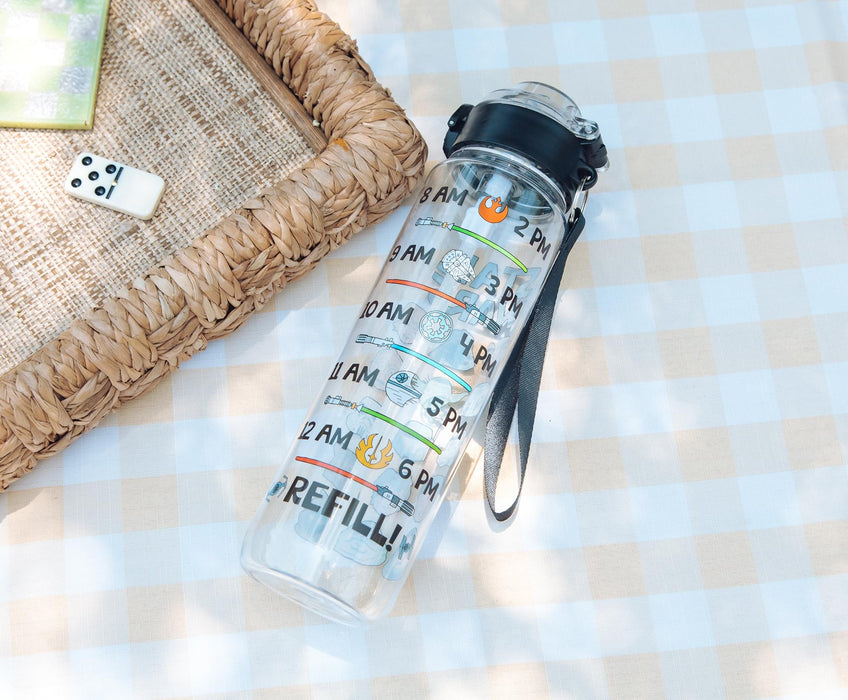 Star Wars - Characters 33-Ounce Plastic Water Bottle with Timetable