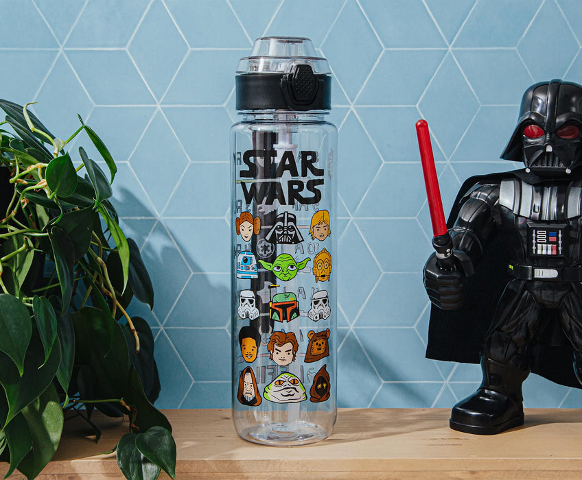 Star Wars - Characters 33-Ounce Plastic Water Bottle with Timetable