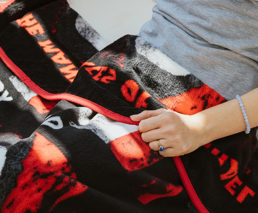 Halloween II "The Faces Of Michael Myers" Raschel Throw Blanket | 45 x 60 Inches