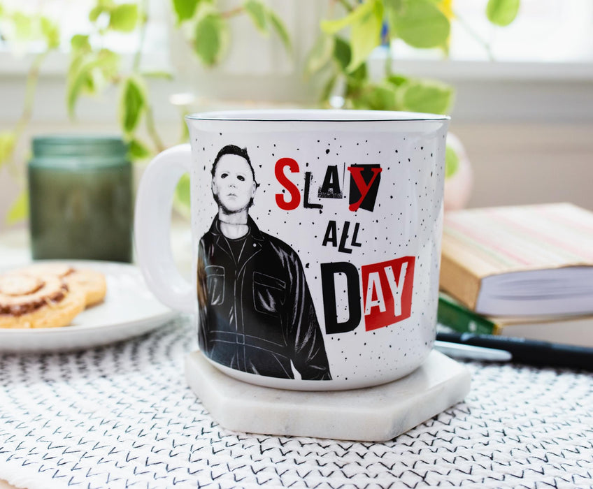 Halloween II - "Slay All Day" Ceramic Camper Mug | Holds 20 Ounces