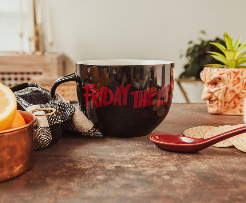 Friday the 13th - Jason Voorhees Ceramic Soup Mug with Spoon | Holds 24 Ounces product image 4 of 8