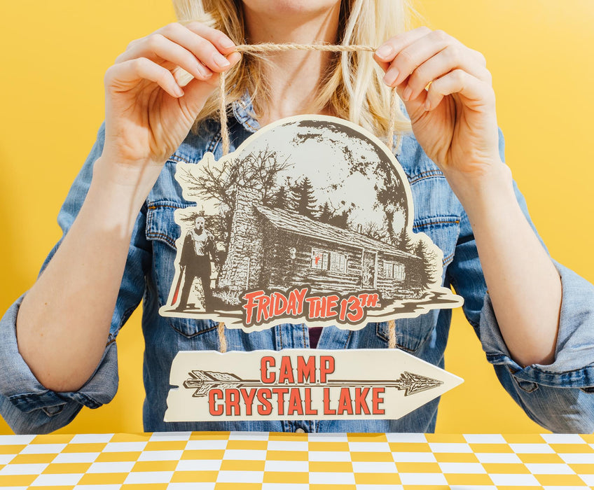 Friday The 13th - Camp Crystal Lake Hanging Wall Sign | 9 x 9 Inches