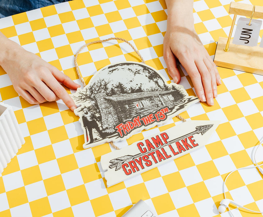 Friday The 13th - Camp Crystal Lake Hanging Wall Sign | 9 x 9 Inches