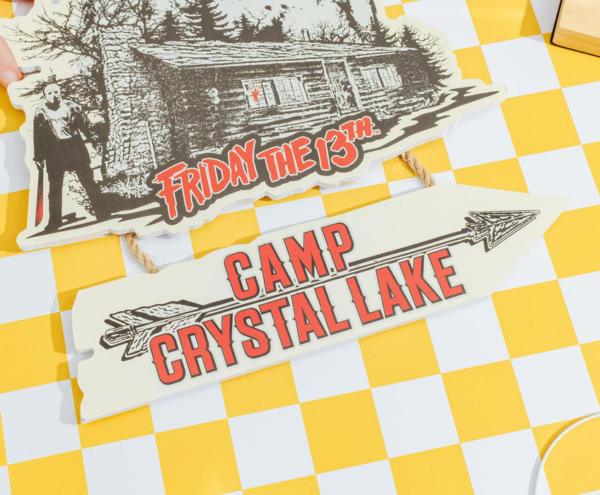 Friday The 13th - Camp Crystal Lake Hanging Wall Sign | 9 x 9 Inches