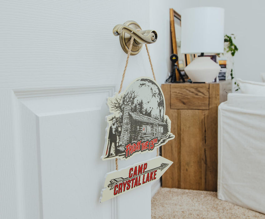 Friday The 13th - Camp Crystal Lake Hanging Wall Sign | 9 x 9 Inches