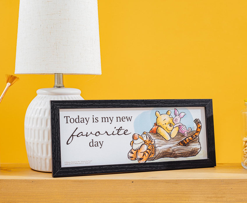 Disney Winnie The Pooh "Favorite Day" 12 x 5 Inch Hanging Wood Wall Art