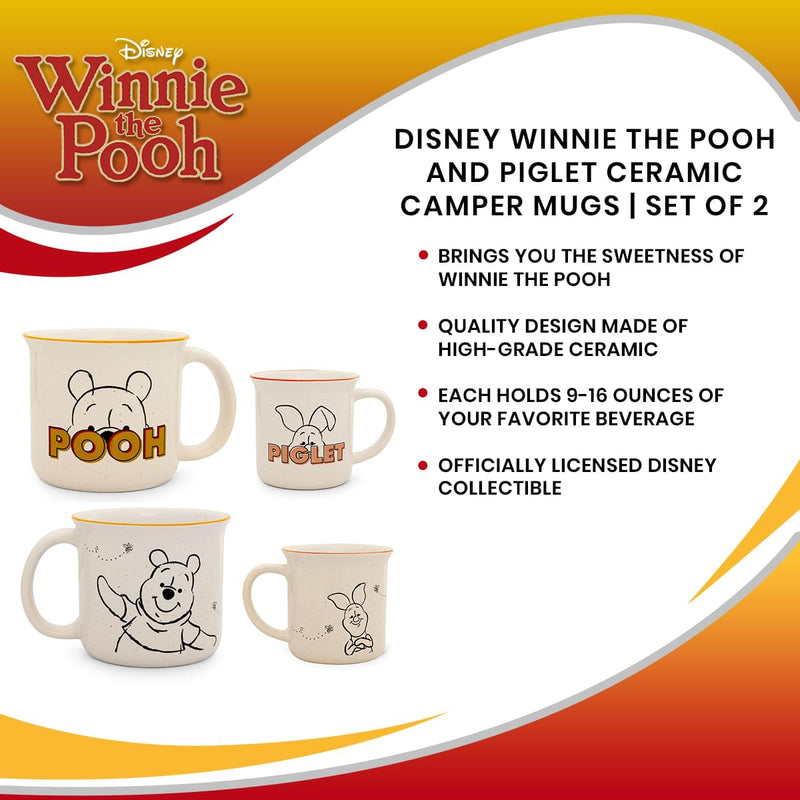 Disney Winnie the Pooh and Piglet Ceramic Camper Mugs | Set of 2 product image 7 of 7