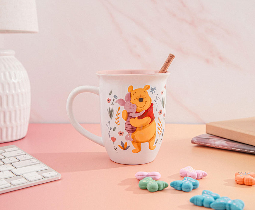 Disney Winnie the Pooh and Piglet "Home Is With You" Wide Rim Ceramic Mug