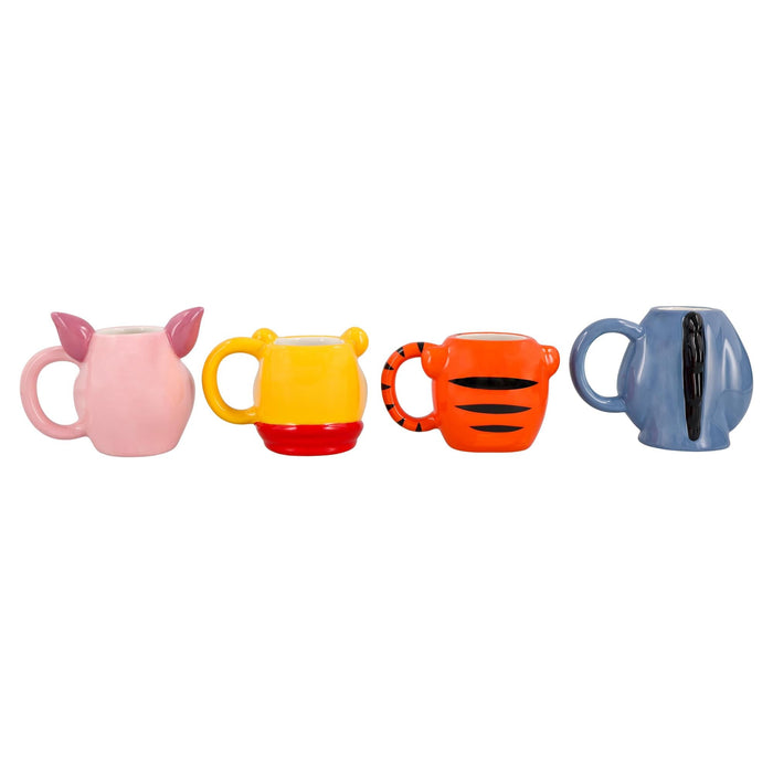 Disney - Winnie the Pooh Characters 4-Piece Sculpted Mug Set | Each Holds 4 Ounces
