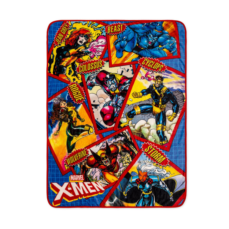 Marvel X-Men Character Cards Raschel Throw Blanket | 45 x 60 Inches product image 1 of 9